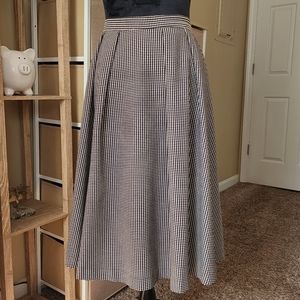 Midi A-Line, Flowy, Black and White Skirt, Size XS, Modest